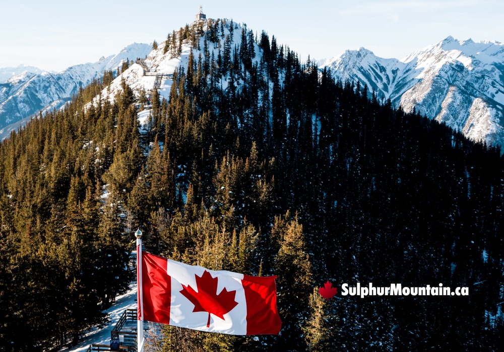 Sulphur Mountain Historic Site Canada Flag